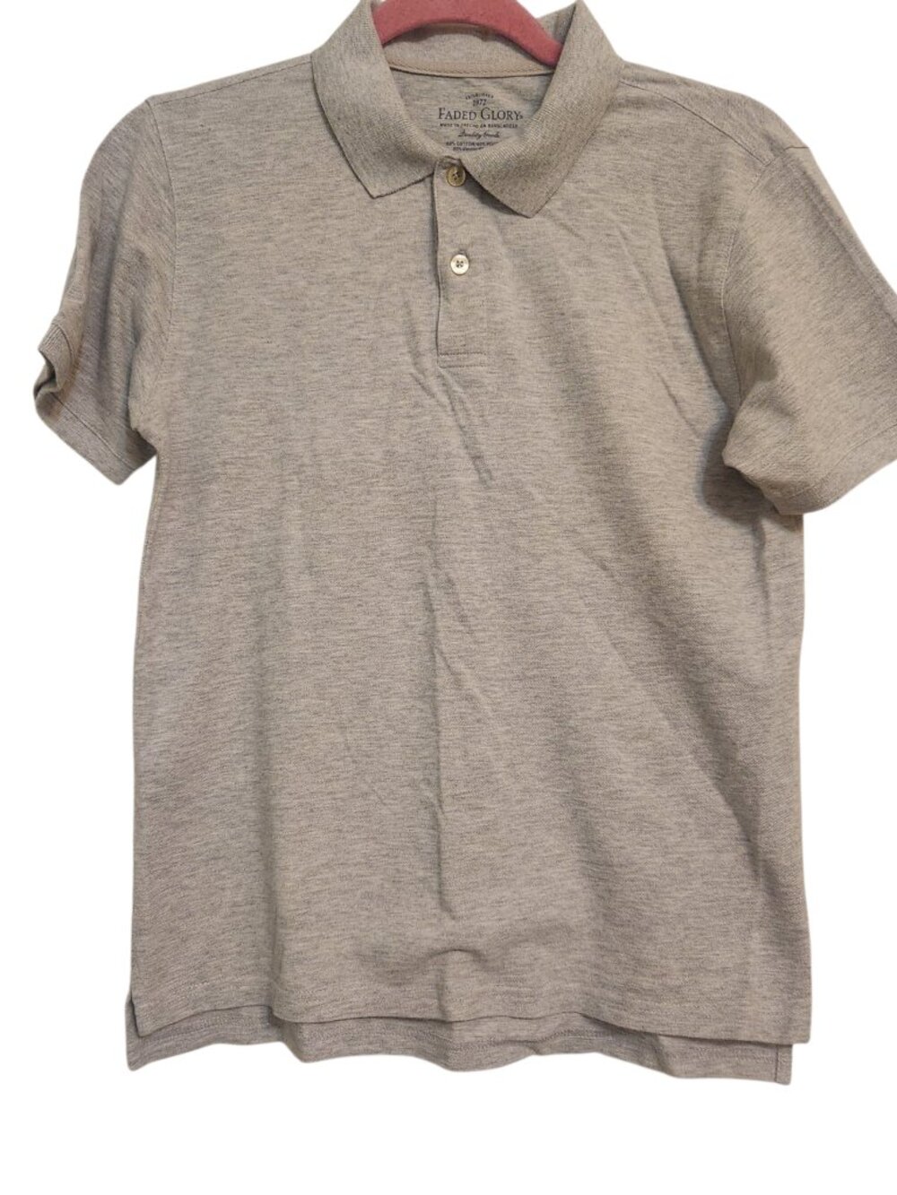 Faded Glory Boy's Gray Polo Shirt Size L (10H - 12H)